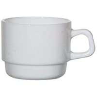 Arcoroc Hoterie Blanc Uni - Tazas de café (0-25 L- apilables- 6 unidades)